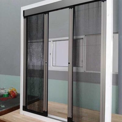 Cửa lưới chống côn trùng dạng lùa DL 07 màu đen nhám - ảnh công trình tại Hà Nội